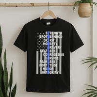 Thin Blue Line Blue Lives Us Flag T-Shirt