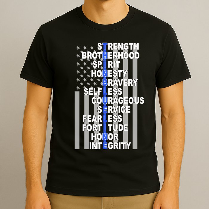 Thin Blue Line Blue Lives Us Flag T-Shirt