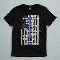 Thin Blue Line Blue Lives Us Flag T-Shirt