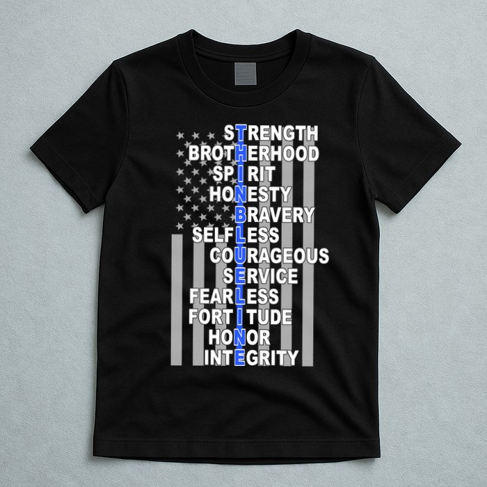 Thin Blue Line Blue Lives Us Flag T-Shirt