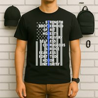 Thin Blue Line Blue Lives Us Flag T-Shirt