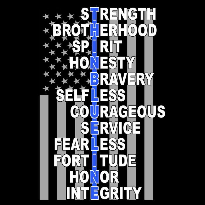 Thin Blue Line Blue Lives Us Flag T-Shirt