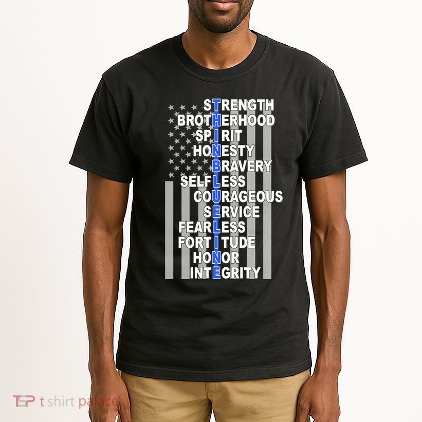 Thin Blue Line Blue Lives Us Flag Tall T-Shirt