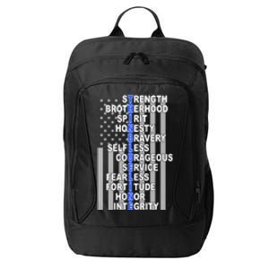 Thin Blue Line Blue Lives Us Flag City Backpack