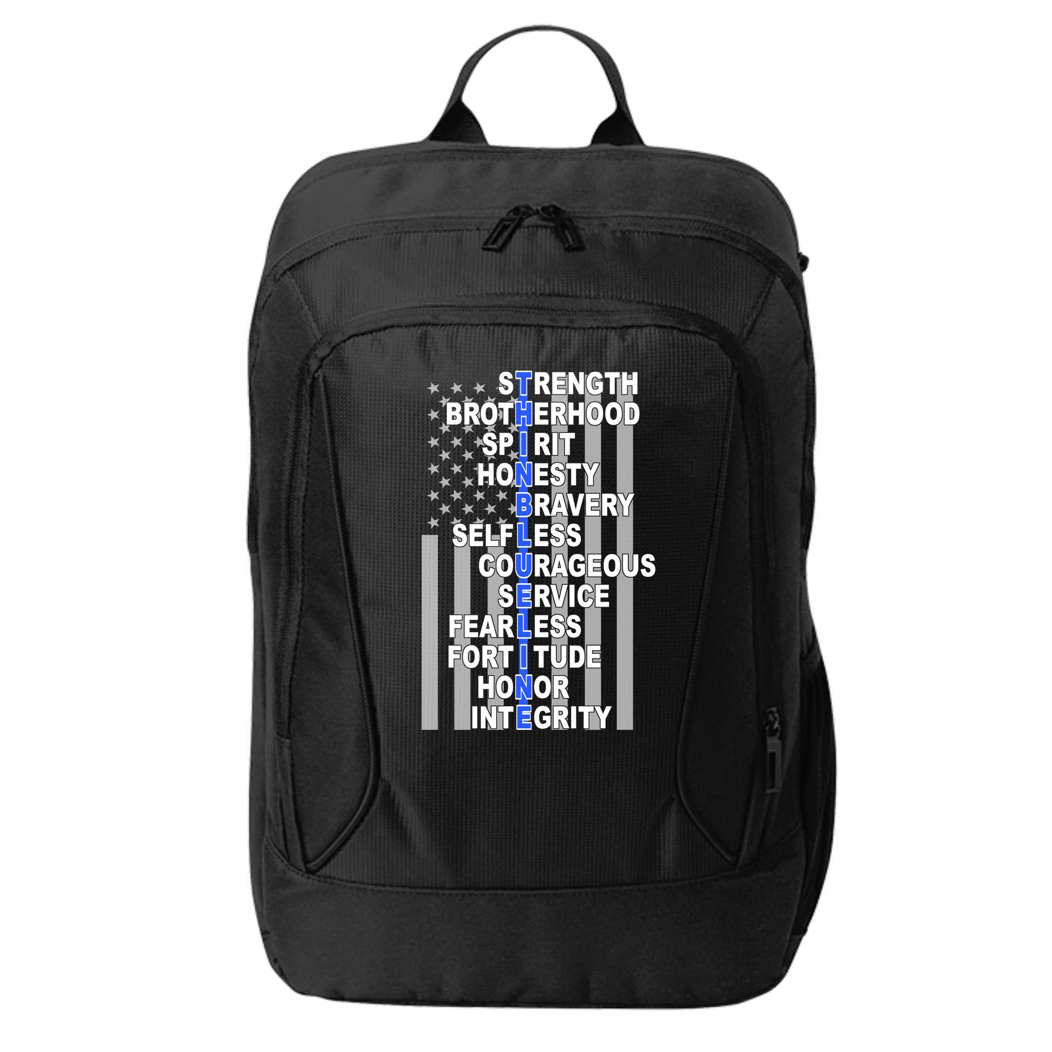 Thin Blue Line Blue Lives Us Flag City Backpack