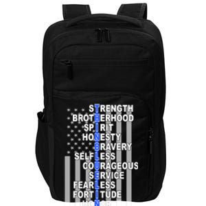 Thin Blue Line Blue Lives Us Flag Impact Tech Backpack