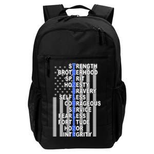 Thin Blue Line Blue Lives Us Flag Daily Commute Backpack