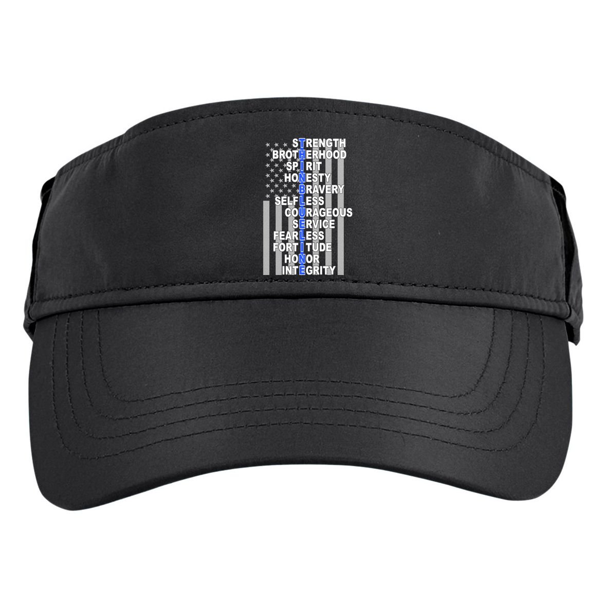Thin Blue Line Blue Lives Us Flag Adult Drive Performance Visor