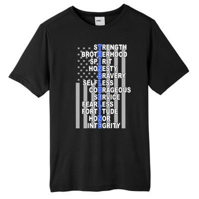 Thin Blue Line Blue Lives Us Flag Tall Fusion ChromaSoft Performance T-Shirt