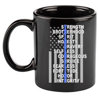 Thin Blue Line Blue Lives Us Flag 11oz C Handle Ceramic Mug