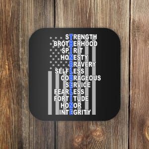 Thin Blue Line Blue Lives Us Flag Coaster