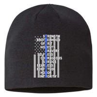 Thin Blue Line Blue Lives Us Flag Sustainable Beanie