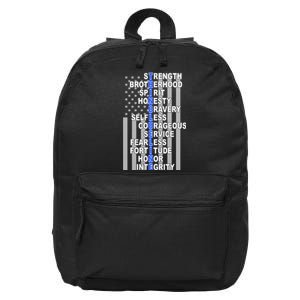 Thin Blue Line Blue Lives Us Flag 16 in Basic Backpack