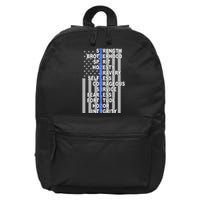 Thin Blue Line Blue Lives Us Flag 16 in Basic Backpack