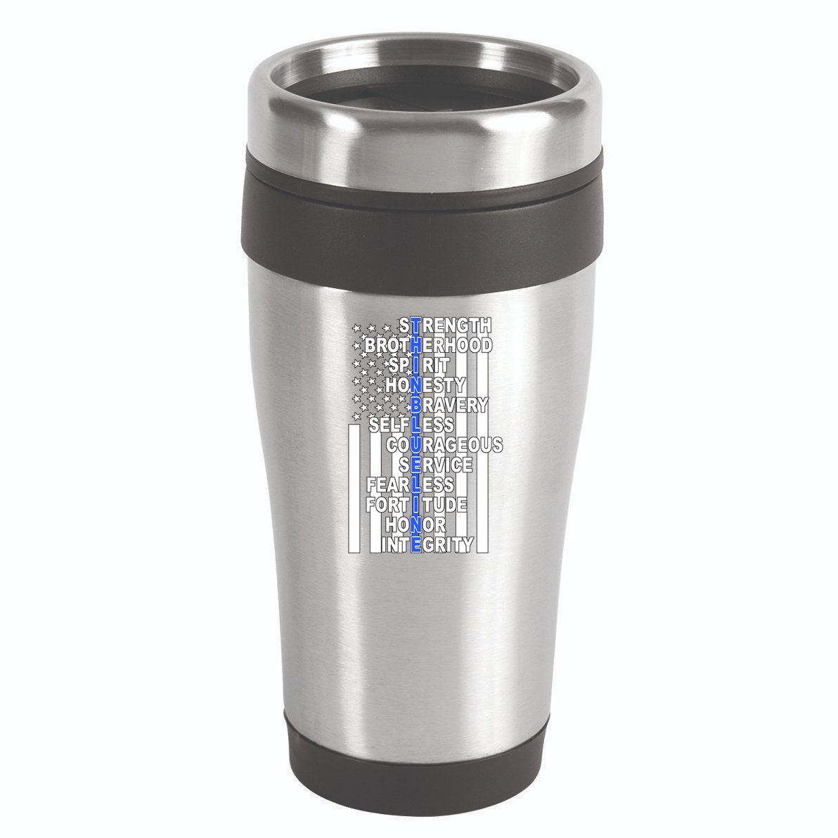 Thin Blue Line Blue Lives Us Flag 16oz Travel Tumbler