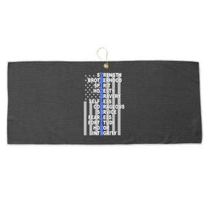 Thin Blue Line Blue Lives Us Flag Large Microfiber Waffle Golf Towel