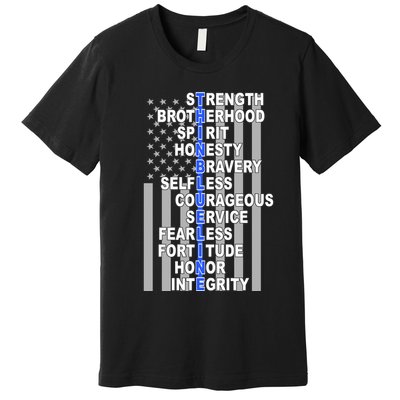 Thin Blue Line Blue Lives Us Flag Premium T-Shirt