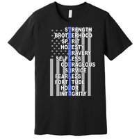 Thin Blue Line Blue Lives Us Flag Premium T-Shirt