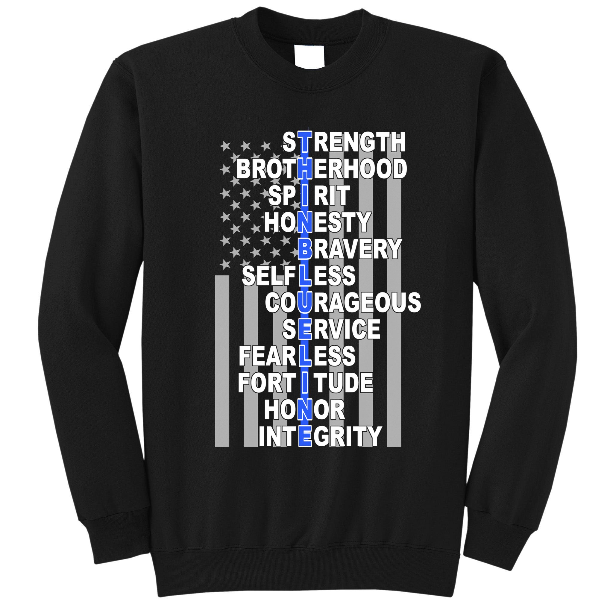 Thin Blue Line Blue Lives Us Flag Tall Sweatshirt