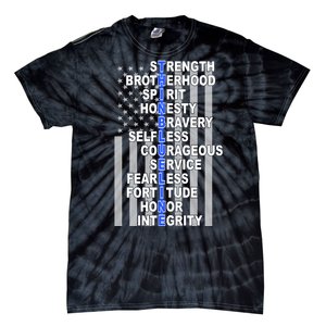 Thin Blue Line Blue Lives Us Flag Tie-Dye T-Shirt