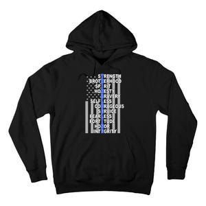 Thin Blue Line Blue Lives Us Flag Tall Hoodie