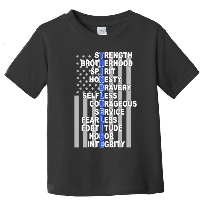 Thin Blue Line Blue Lives Us Flag Toddler T-Shirt