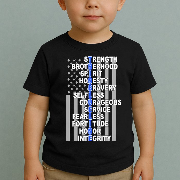 Thin Blue Line Blue Lives Us Flag Toddler T-Shirt