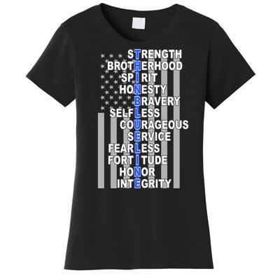 Thin Blue Line Blue Lives Us Flag Women's T-Shirt