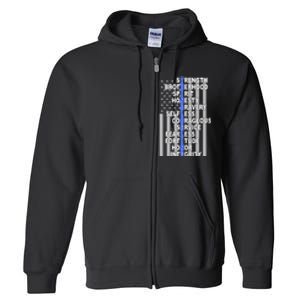 Thin Blue Line Blue Lives Us Flag Full Zip Hoodie