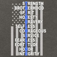 Thin Blue Line Blue Lives Us Flag Cotton Canvas Backpack