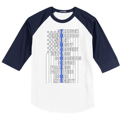 Thin Blue Line Blue Lives Us Flag Baseball Sleeve Shirt