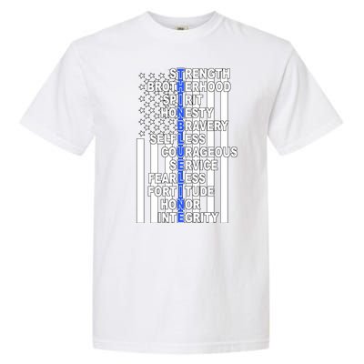 Thin Blue Line Blue Lives Us Flag Garment-Dyed Heavyweight T-Shirt