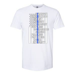 Thin Blue Line Blue Lives Us Flag Softstyle CVC T-Shirt