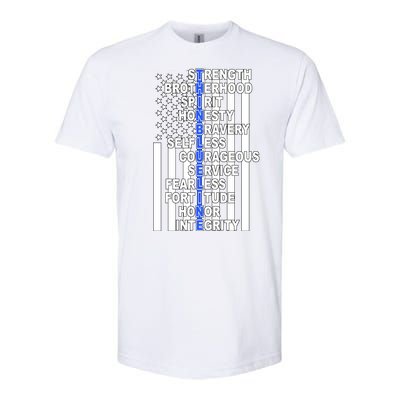 Thin Blue Line Blue Lives Us Flag Softstyle® CVC T-Shirt