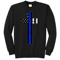 Thin Blue Line Cross Police Sweatshirt