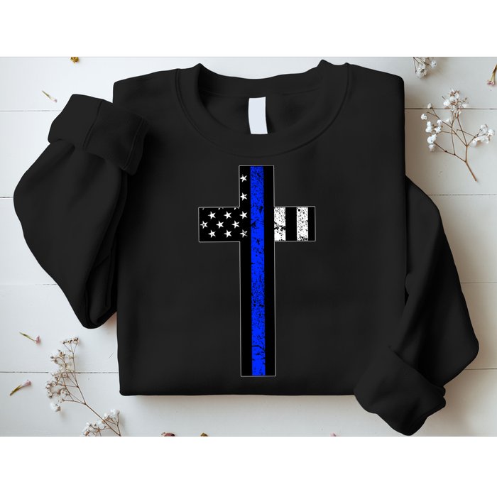 Thin Blue Line Cross Police Sweatshirt