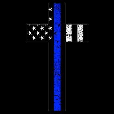 Thin Blue Line Cross Police T-Shirt