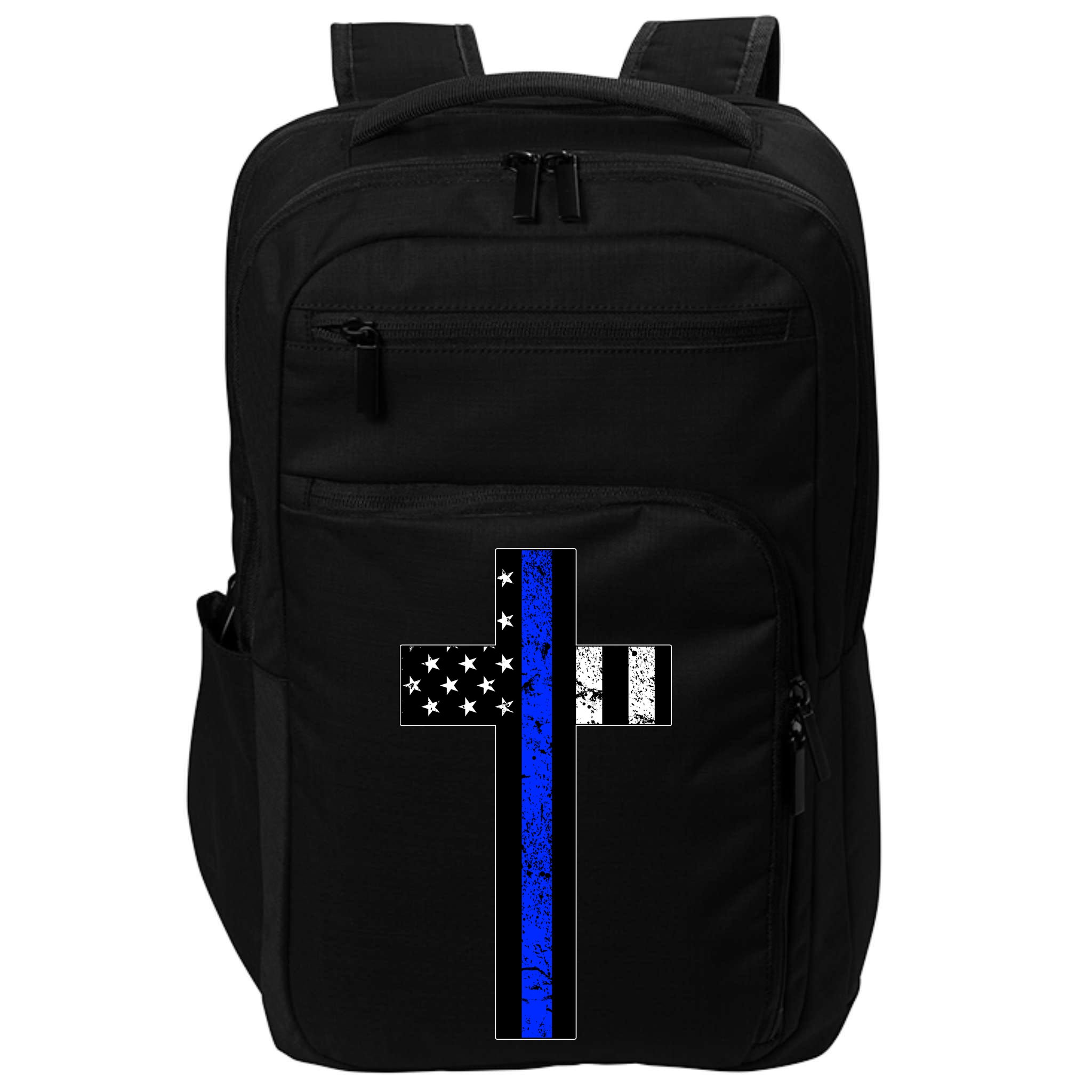 Thin Blue Line Cross Police Impact Tech Backpack