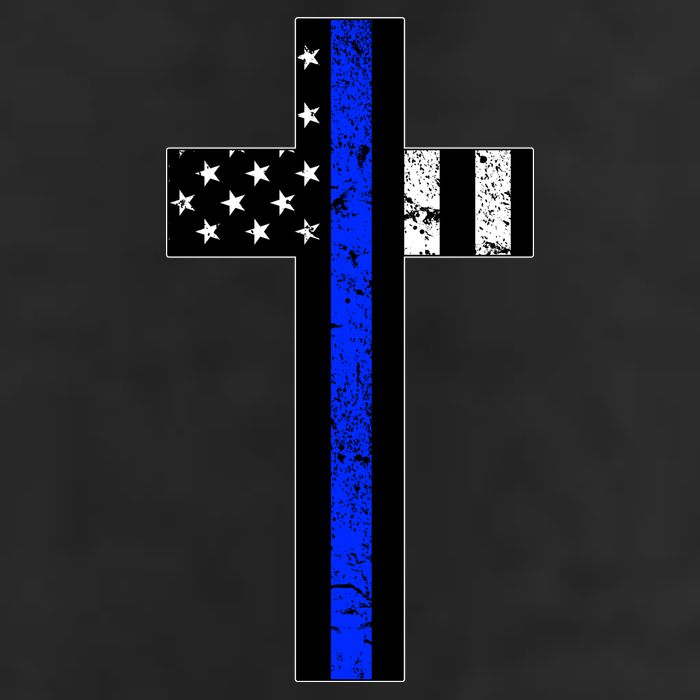 Thin Blue Line Cross Police 11oz C Handle Ceramic Mug