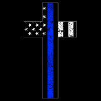 Thin Blue Line Cross Police Poster