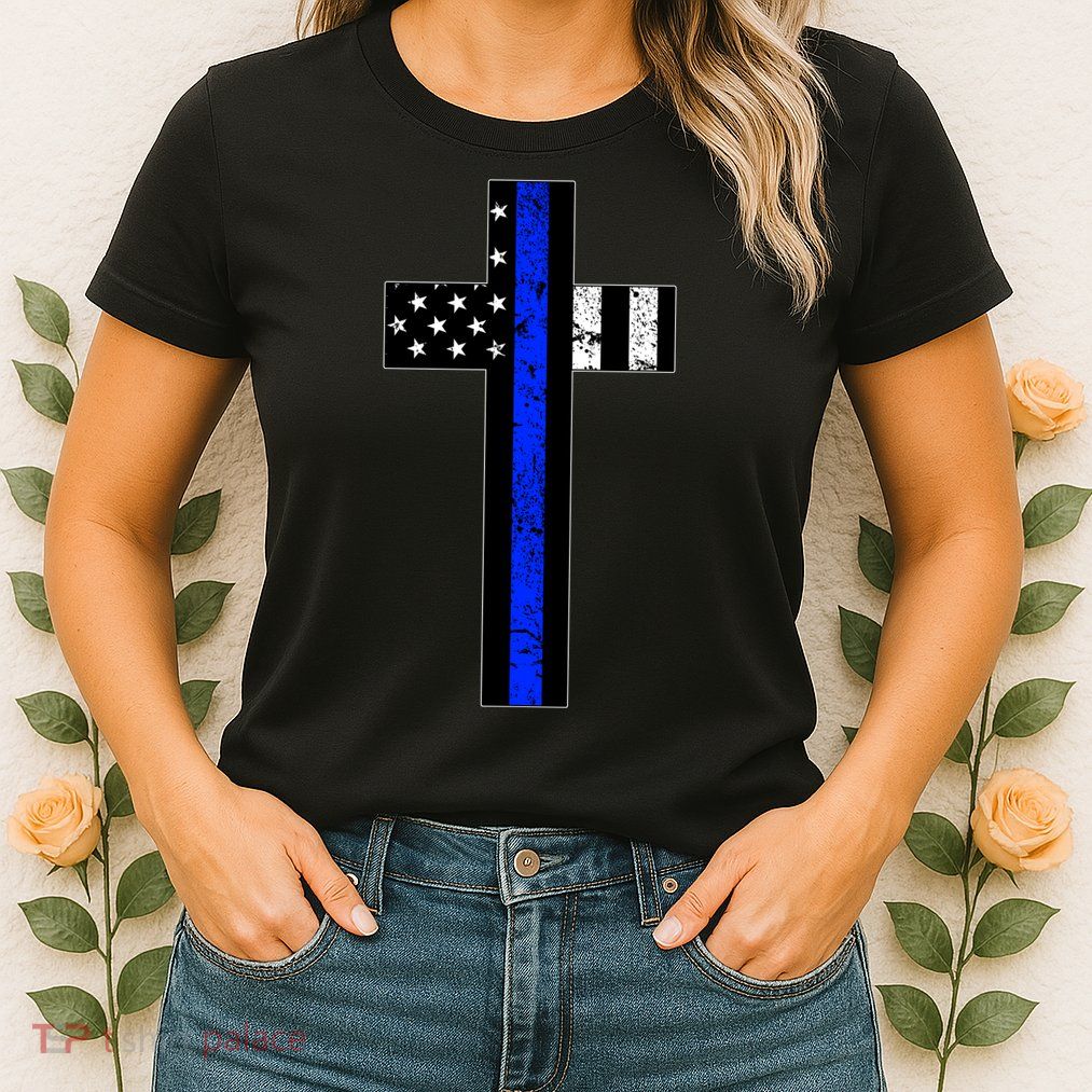 Thin Blue Line Cross Police Women's T-Shirt