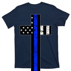 Thin Blue Line Cross Police T-Shirt