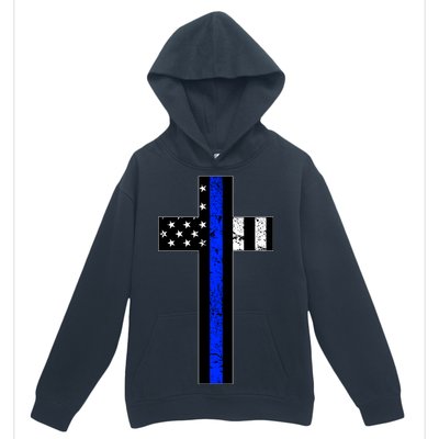 Thin Blue Line Cross Police Urban Pullover Hoodie