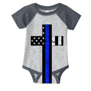 Thin Blue Line Cross Police Infant Baby Jersey Bodysuit