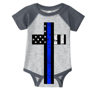 Thin Blue Line Cross Police Infant Baby Jersey Bodysuit