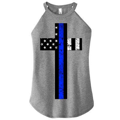 Thin Blue Line Cross Police Women’s Perfect Tri Rocker Tank