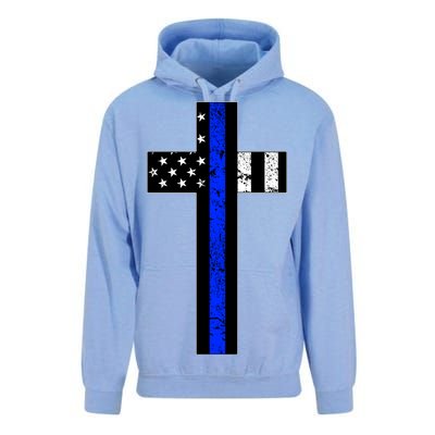 Thin Blue Line Cross Police Unisex Surf Hoodie