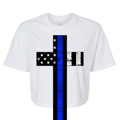 Thin Blue Line Cross Police Bella+Canvas Jersey Crop Tee