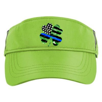 Thin Blue Line St Patrick's Day Irish Clover Adult Drive Performance Visor