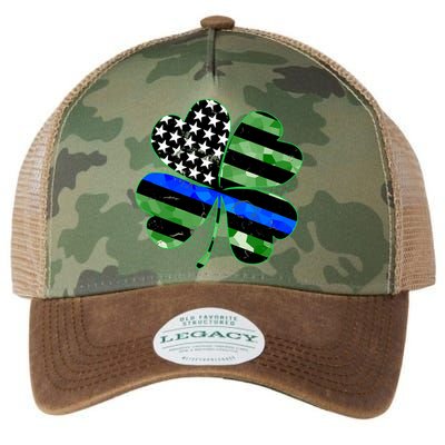 Thin Blue Line St Patrick's Day Irish Clover Legacy Tie Dye Trucker Hat